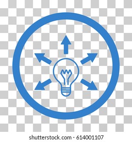 Idea Bulb icon. Vector illustration style is flat iconic symbol, cobalt color, transparent background. Designed for web and software interfaces.
