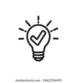 Idea bulb icon vector. A thin line sign. Isolated symbol illustration design.