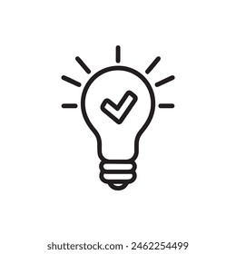 Idea bulb icon vector. A thin line sign. Isolated symbol illustration design.
