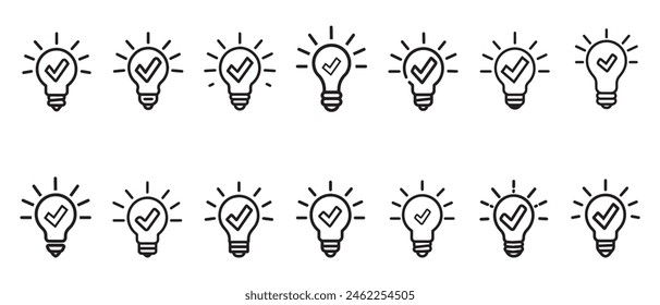 Idea bulb icon vector. A thin line sign. Isolated symbol illustration design.