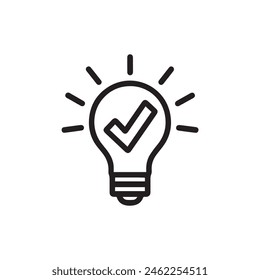Idea bulb icon vector. A thin line sign. Isolated symbol illustration design.