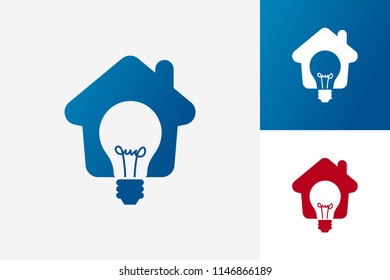 Idea Bulb Lamp Home Logo Template Design Vector, Emblem, Design Concept, Creative Symbol, Icon