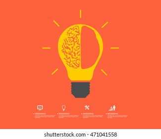 Idea bulb. Light bulb icon with concept of idea vector illustration isolated on white background.