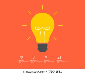Idea bulb. Light bulb icon with concept of idea vector illustration isolated on white background.