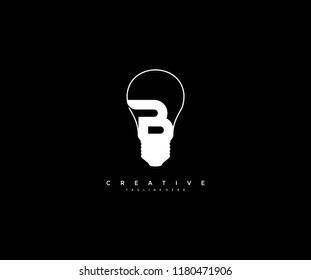 Idea bulb light letter B design logo