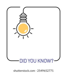 Idea Bulb line icon. Thin line hanging bulb with text Quick Tips.