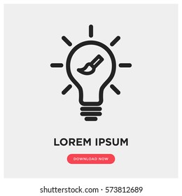 Idea bulb with paint brush vector icon