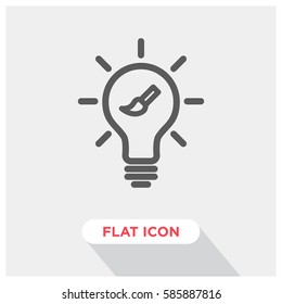 Idea bulb with paint brush vector icon