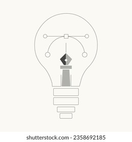 Idea bulb pen logo for creative and educational logo. Vector, illustration.