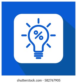 Idea bulb with percent sign vector icon
