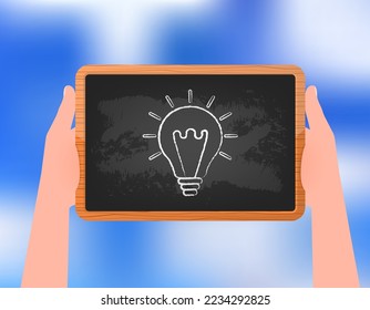 Idea bulb school board, great design for any purposes. Vector flat illustration