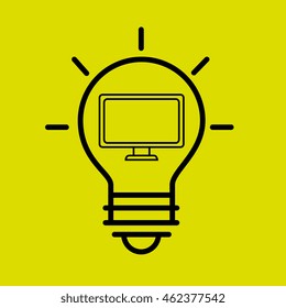 idea bulb screen icon vector illustration graphic