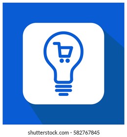 Idea bulb with shopping cart vector icon
