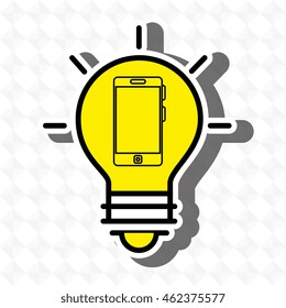 idea bulb smartphone icon vector illustration graphic