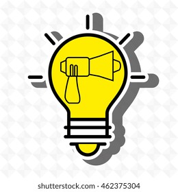 idea bulb speaker icon vector illustration graphic