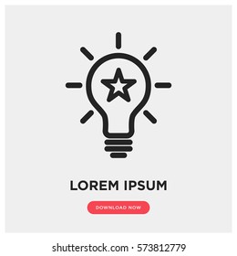 Idea bulb with star vector icon