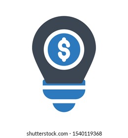 idea bulb vector glyph color  icon