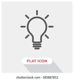 Idea bulb vector icon, creative lamp symbol. Modern, simple flat vector illustration for web site or mobile app