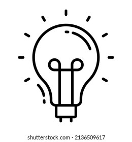 icono vectorial de la bombilla de ideas. Ilustración para diseño gráfico y web.