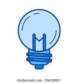 Idea bulb vector line icon isolated on white background. Idea bulb line icon for infographic, website or app. Blue icon designed on a grid system.