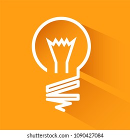 Idea bulbs design over orange background with shadow, vector illustration, eps 10