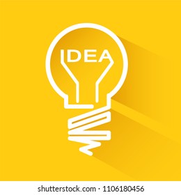 Idea bulbs design over yellow background with long shadow, vector illustration, eps 10