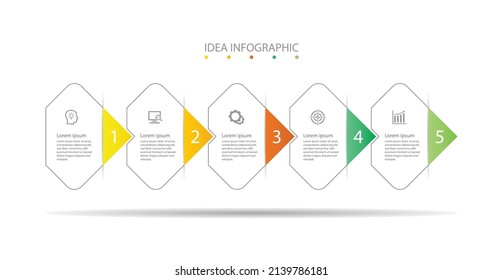 Idea business abstract background infographic template colorful with 5 step