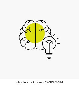 idea, business, brain, mind, bulb Line Icon