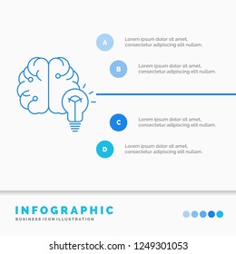 idea, business, brain, mind, bulb Infographics Template for Website and Presentation. Line Blue icon infographic style vector illustration