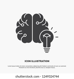 idea, business, brain, mind, bulb Icon. glyph vector gray symbol for UI and UX, website or mobile application