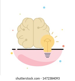 idea, business, brain, mind, bulb Flat Color Icon Vector