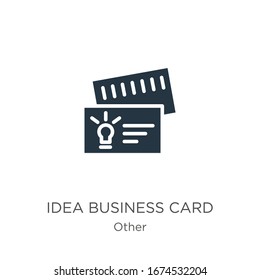 Idea business card icon vector. Trendy flat idea business card icon from other collection isolated on white background. Vector illustration can be used for web and mobile graphic design, logo, eps10