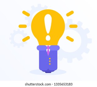 Idea and business concept icon. Vector illustration in flat minimalist style.