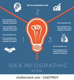 Idea Business Concept Light Bulb Infographics Stock Vector (Royalty ...