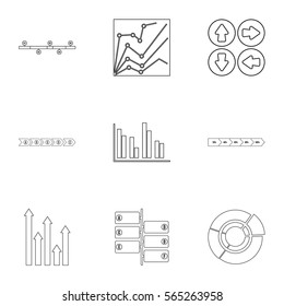 Idea business icons set. Outline illustration of 9 idea business vector icons for web
