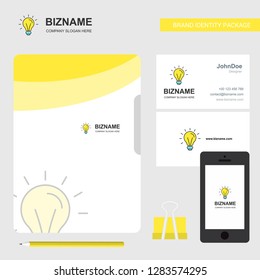 Idea Business Logo, File Cover Visiting Card and Mobile App Design. Vector Illustration