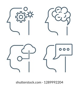 Idea, business management line thin vector icons