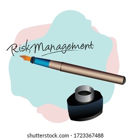Idea of business and market or education, word RISK MANAGEMENT written on white space
