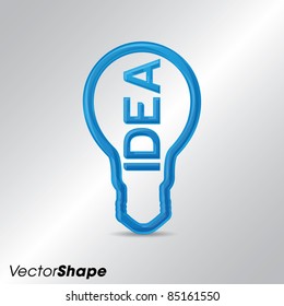 Idea business marketing strategy concept, modern high-tech bulb with IDEA text, vector illustration