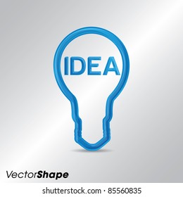Idea business marketing strategy concept, modern high-tech bulb with IDEA text, vector illustration