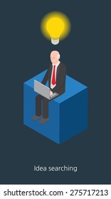 Idea businessman concept design 3d isometric vector illustration 