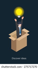 Idea businessman concept design 3d isometric vector illustration 