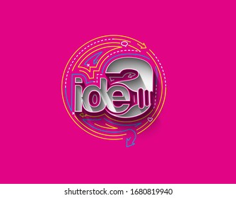 Idea Calligraphic 3d Estilo texto Creativo idea afiche ilustración vectorial Diseño.