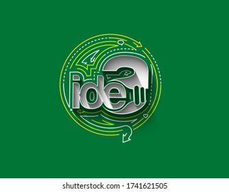 Idea Calligraphic 3d Style Text Creative idea poster vector illustration Design.
