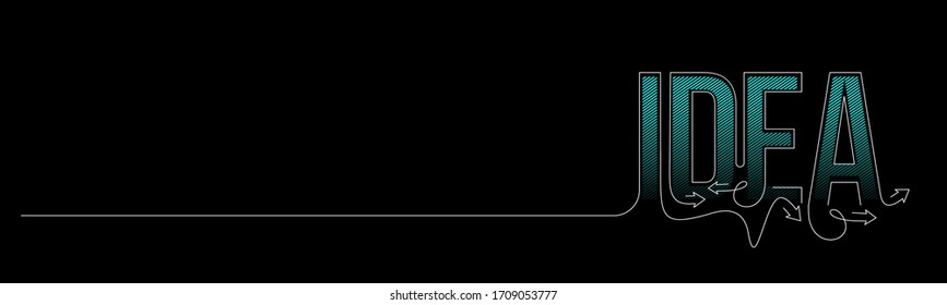 Idea Calligraphic line art Text banner poster vector illustration Design.