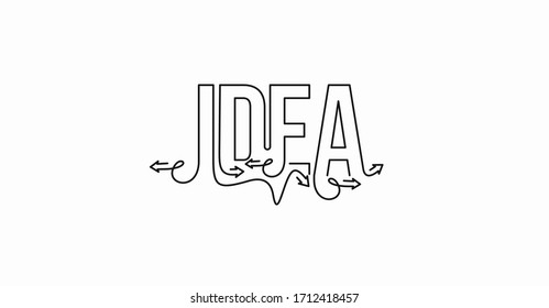 Idea Calligraphic line art Text banner poster vector illustration Design.