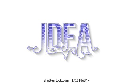 Idea Calligraphic line art Text banner poster vector illustration Design.