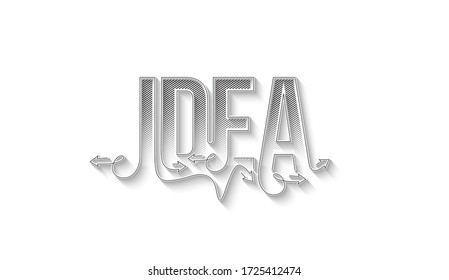 Idea Calligraphic line art Text banner poster vector illustration Design.