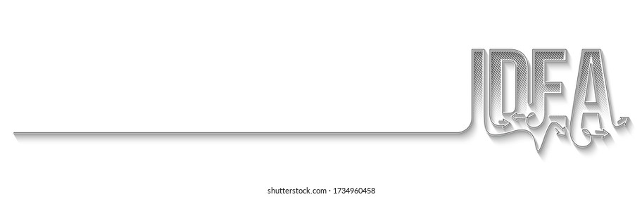 Idea Calligraphic line art Text banner poster vector illustration Design.