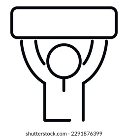 Vector de contorno de icono de candidato de Idea. Voto por la democracia. Votación